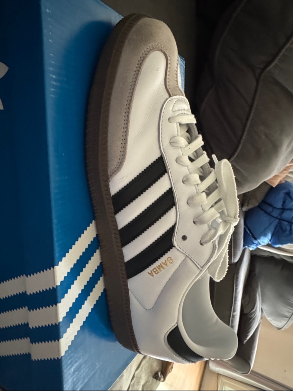 adidas White Black Brown Gum Samba Sneakers
